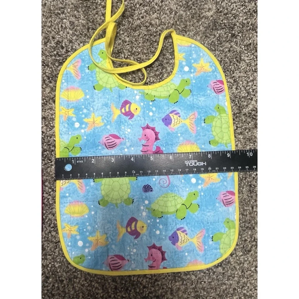 Lot Of 6 Quilted Handmade Bibs Girly Theme Large Size‎ 12